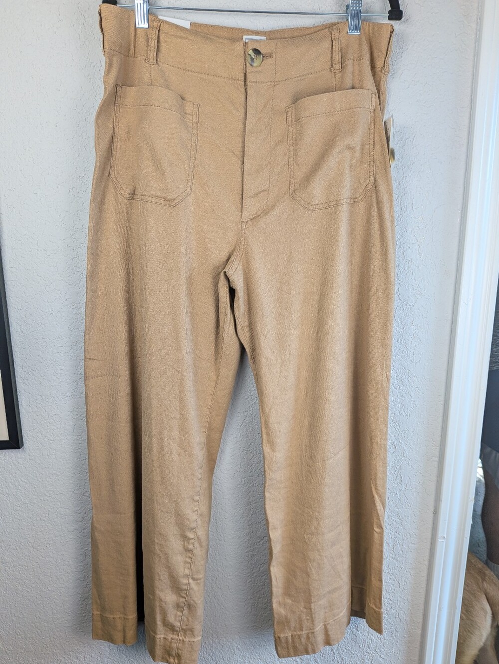 NWT Anthropologie Maeve The Colette Size 32 High Rise Wide Leg Crop Linen Blend